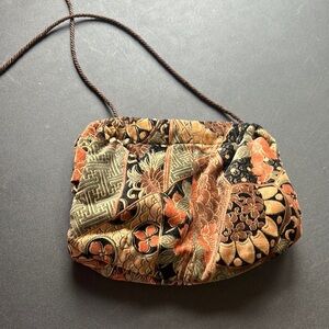 Vintage velour floral bag 9.5” x 8”
